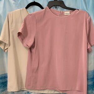 Aritzia Pink and Cream Blouses